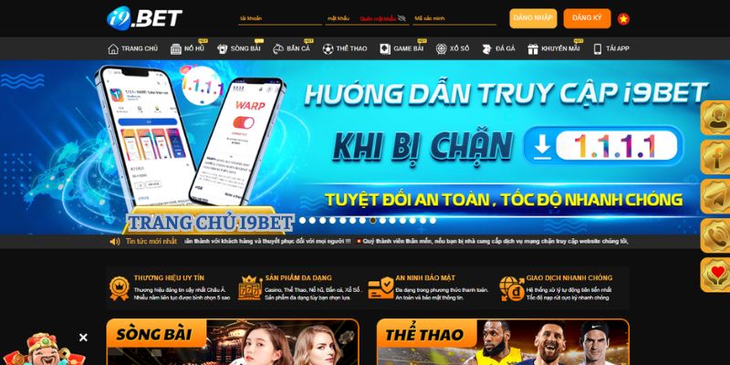 Truy cập trang chủ nhà cái chính thức để đăng ký I9BET